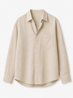 Minimalist Linen Shirt – Sand Beige