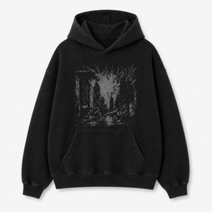 Oversized Graphic Hoodie – Street Black