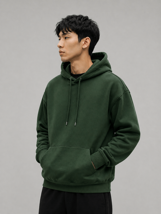 Classic Hoodie – Forest Green - Image 2